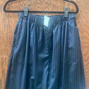 Wool drop crotch pinstripe slacks